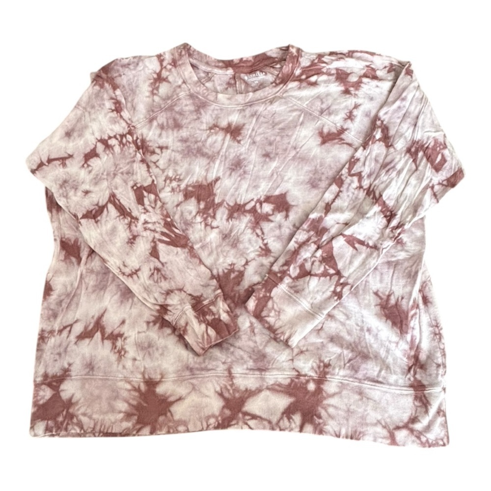 Athleta‎ women’s crew neck sweater tie dye 1x pink plus size